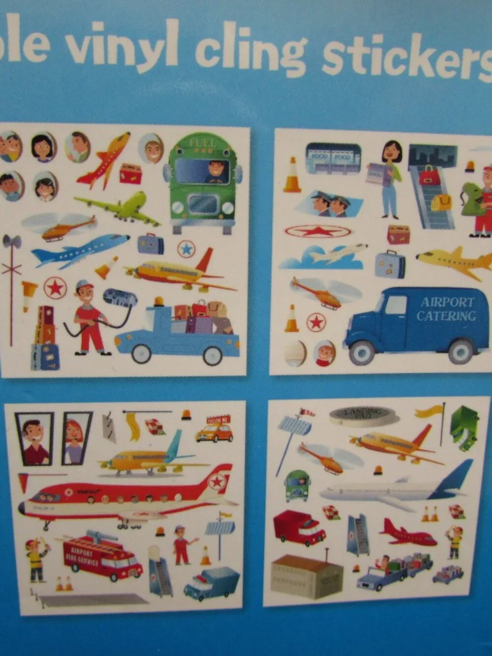 At The Airport Sticker Fun 2 Scenes 80 Reusable Cling Stickers Peaceable Kingdom